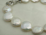 Huge Freshwater Pearl Bracelet Coin Pearl Jewelry Heart Clasp