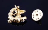 Dog Corsage Hat Antique Plated Pearl Brooch