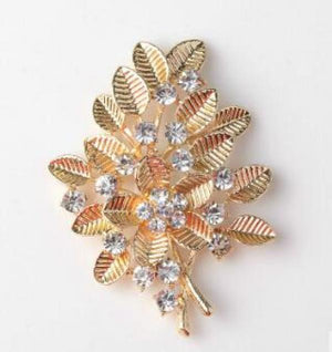 Crystal Vintage Leaf Flower Flat Back Button for Bridal Wedding Decor