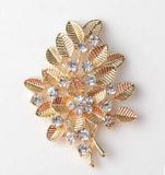 Crystal Vintage Leaf Flower Flat Back Button for Bridal Wedding Decor
