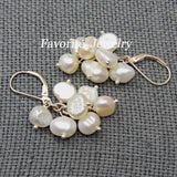 Baroque Freshwater Pearl Dangle Earrings Silver Set