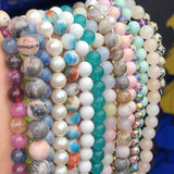 Natural Stone Agtes Amazonite Pearl Jades Hematite Jaspers Tiger Eye Beads