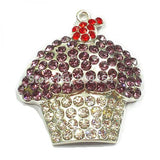40mm*38mm Cupcake Rhinestone Pendant For Necklace