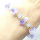 Natural Stone Quartz Crystal Opal Tiger Eye Irregular Charms Bracelet
