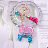 Glitter Crystal Drop Key Chain Tassel Pendant Resin Girl Bag Embellishment