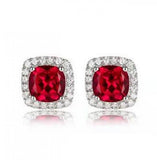 Red Zircon Crystal Natural Stone Earrings