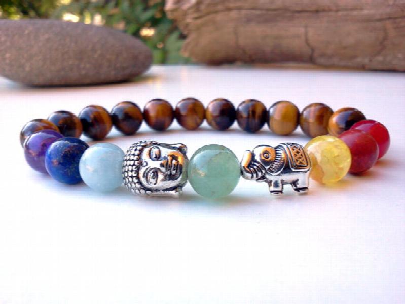 Elephant Buddha Chakra Bracelet for Yoga Meditation