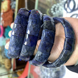 Dumortierite Stone Beads Bracelet Natural Gemstone Bangle for Women