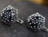 S925 Sterling Silver Thai Inlay Flower Earrings