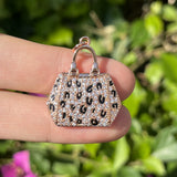 Bling Zirconia Pave Handbag Pendant Charm Jewelry Accessory