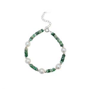 Jade Braoque Pearl Bracelet 925 Sterling Silver Women Jewelry Year Gift