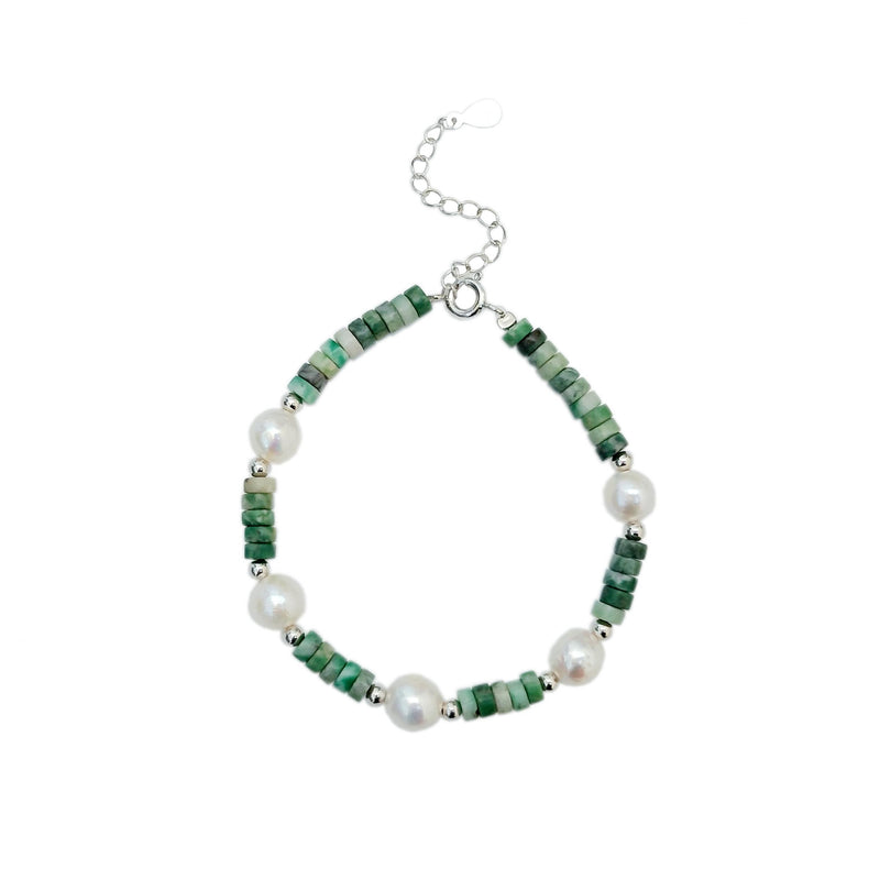 Jade Braoque Pearl Bracelet 925 Sterling Silver Women Jewelry Year Gift