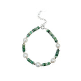 Jade Braoque Pearl Bracelet 925 Sterling Silver Women Jewelry Year Gift