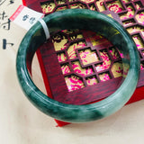 Zhe Ru Jewelry Natural Jadeite Bracelet Dark Bicolor 54-62mm