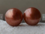 Coffee Freshwater Pearl Stud 925 Silver Earrings - Gift for Women