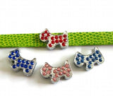 20PCS Dog Paw Bone Slide Charm for Leather Wristband