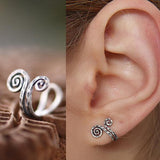 5pcs Snails 925 Sterling Silver Unisex Ears Cuff Clip On Earrings