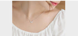 925 Silver Zircon Angel Necklace Pendant Statement Jewelry for Women