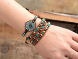 Seed Beads Boho Bracelet Women Stones Beaded Woven Wrap Bracelet