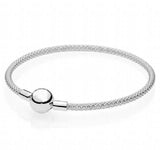 925 Silver Snake Chain Bracelet with Smooth Ball Clasp