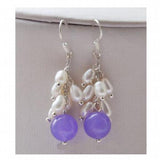 Violet Jade Pearl Grapes Earrings 10mm - Lady Gift