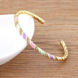 Nidin Fashionable Geometric Zircon Cuff Bangles for Women Couples