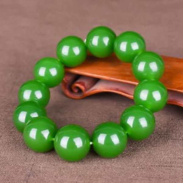 Natural Hetian Jade Green Bracelet Men's and Women's Jewelry Gift
