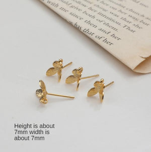 Copper Plated 18k Frosted Butterfly S925 Silver DIY Earrings Accessories