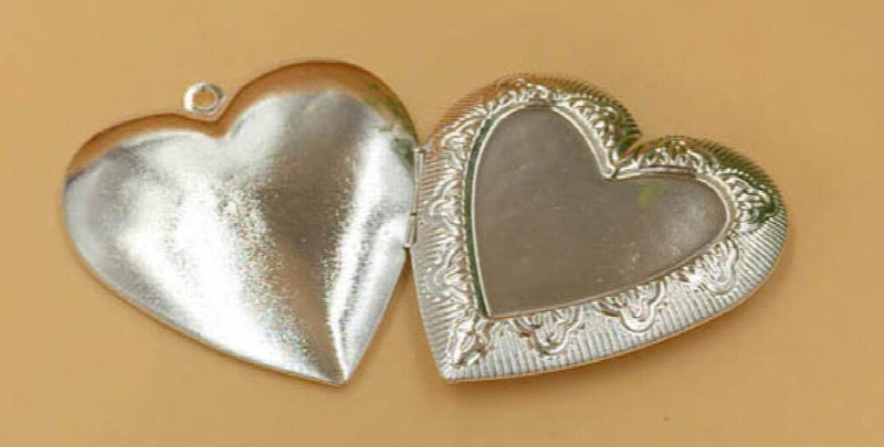 40mm Heart Locket Pendant Resin Cabochon Bases DIY Jewelry Making