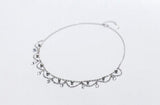 Bohi Princess Tassel Stones Short Necklace Choker Real. 925 Sterling Silver