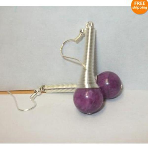 Purple Amethyst S925 Sterling Silver Dangle Earrings 12mm