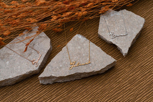 Dainty Name Necklace Stainless Steel Nameplate Birthday Jewelry