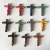 Religious Cross Pendant Variety Pack - 72pcs & 36pcs - Wooden & Resin Crosses