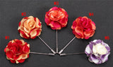 BoYuTe 10Pcs High Hand Men's Lapel Pin Flower Wedding Boutonniere Pins