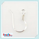 925 Sterling Silver Coil Ear Wire Earrings for DIY Jewelry Making