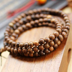 Vietnam Agarwood Multiturn Buddha Bracelet 6mm Men / Women Gift