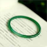 Natural Agate Chalcedony Thin Green Bracelet Princess Jewelry Gift