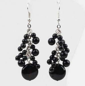 AA Gemstone Beadwork Agate Earrings with S925 Silver Hooks