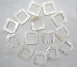 Quartz Crystal Abalone Shell Square Pendant for DIY Jewelry Making