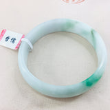 Zheru Jadeite Bracelet Natural Light Green Flower 54-62mm Female Jade Gift