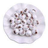 20mm 100pcs Christmas Deer Acrylic Pearl Print Beads for Jewelry Making