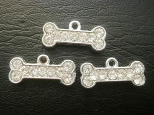 100pcs Rhinestones Dog Bone Charm DIY Pendant Accessories