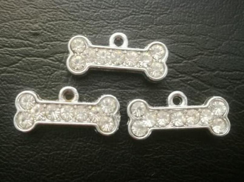 100pcs Rhinestones Dog Bone Charm DIY Pendant Accessories