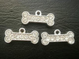 100pcs Rhinestones Dog Bone Charm DIY Pendant Accessories