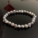 Baroque Freshwater Pearl Elastic Bracelet - Pink Lavender
