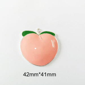 10pcs/lot Enamel Peach/Fruit Pendants for Jewelry/Kids Necklace