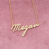 Diamond Name Necklace, Pave Name Necklace, Personalized Gift