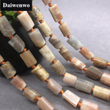 Orange Sun Stone Prism Cube Beads Natural Stone Spacer for DIY Jewelry