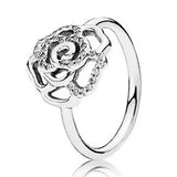 Stackable Radiant Elegance Eternity Rose Flower Ring 925 Sterling Silver