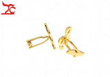2Pcs Golden Music Note Cuff Links Tie Clip Set